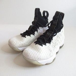 Nike Boys Lebron 15 White Lace Up Mid Basketball Shoes Size US 5Y